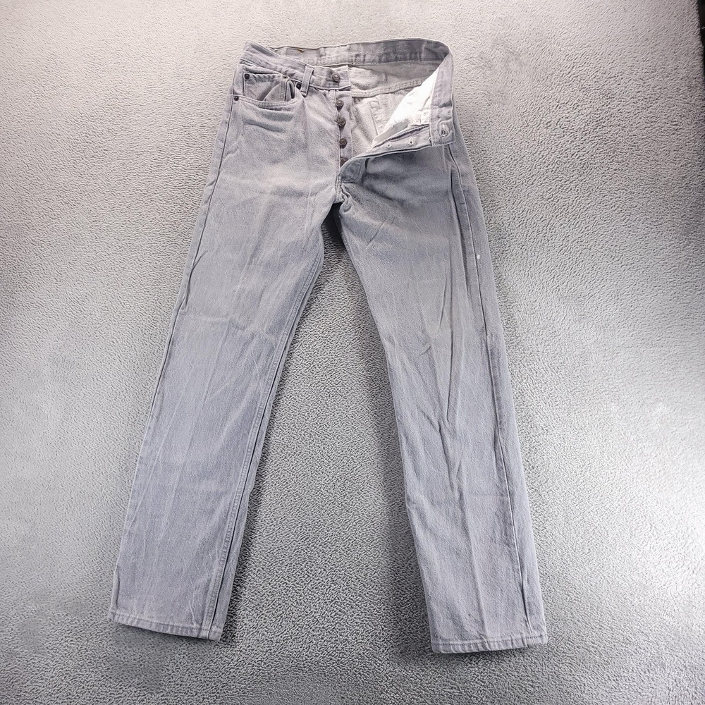 VTG Levis 501 Jeans Mens 31x32 Gray Regular Straight Button Fly Made In USA 90s